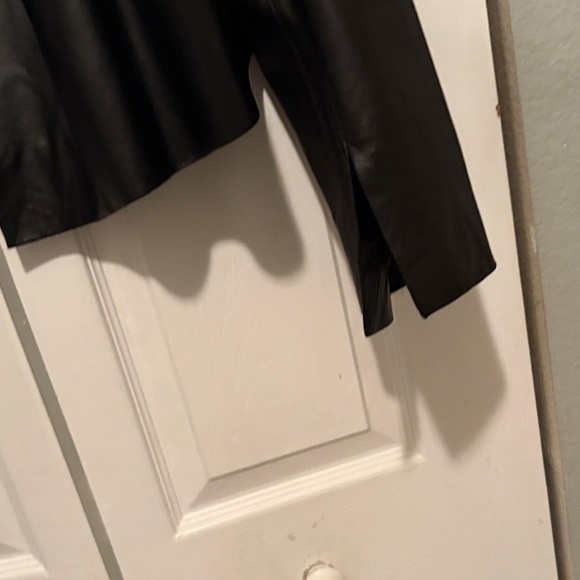 Black Leather Women's Jacket Plus Size 22 - Picture 4 of 7